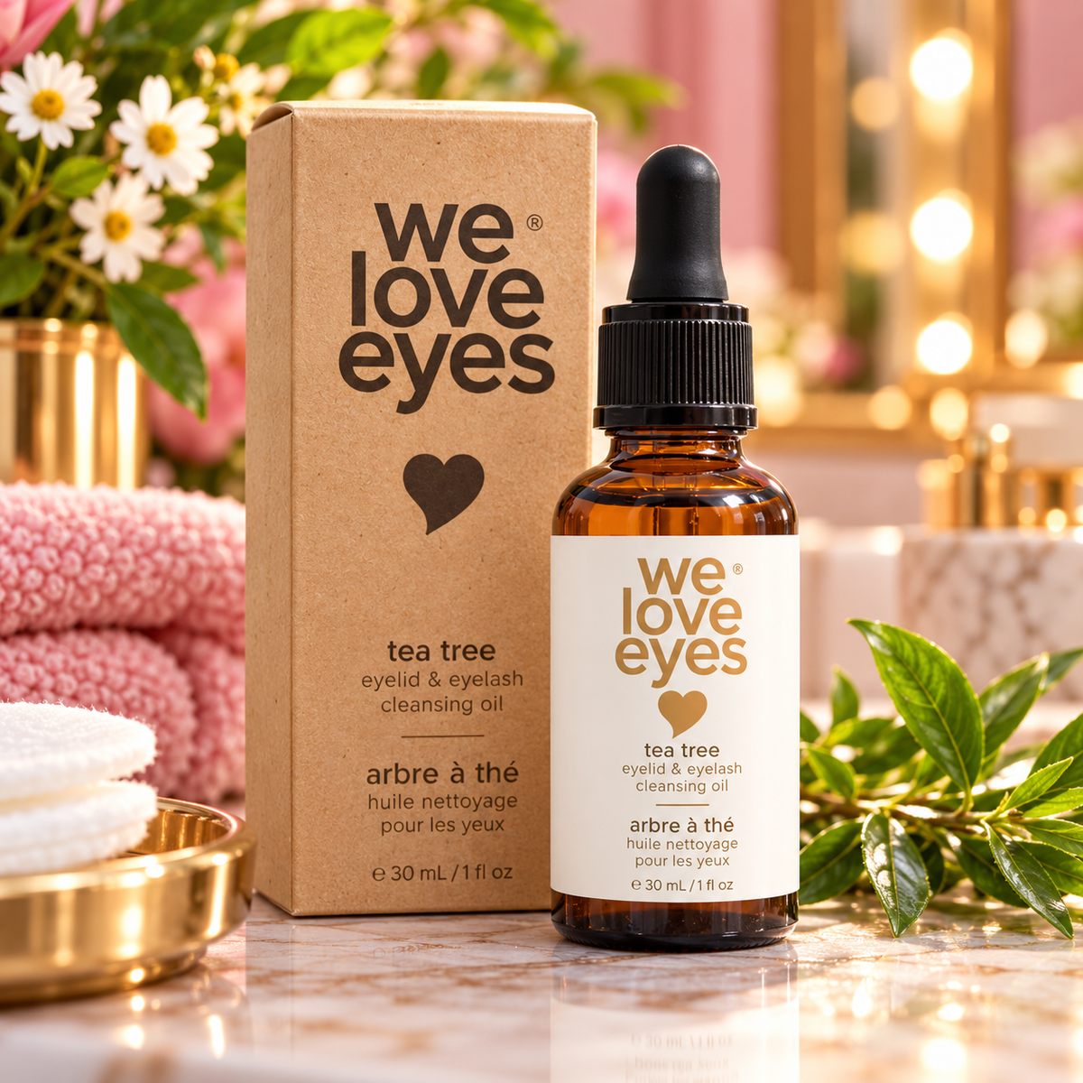 We Love Eyes tea tree cleansing oil