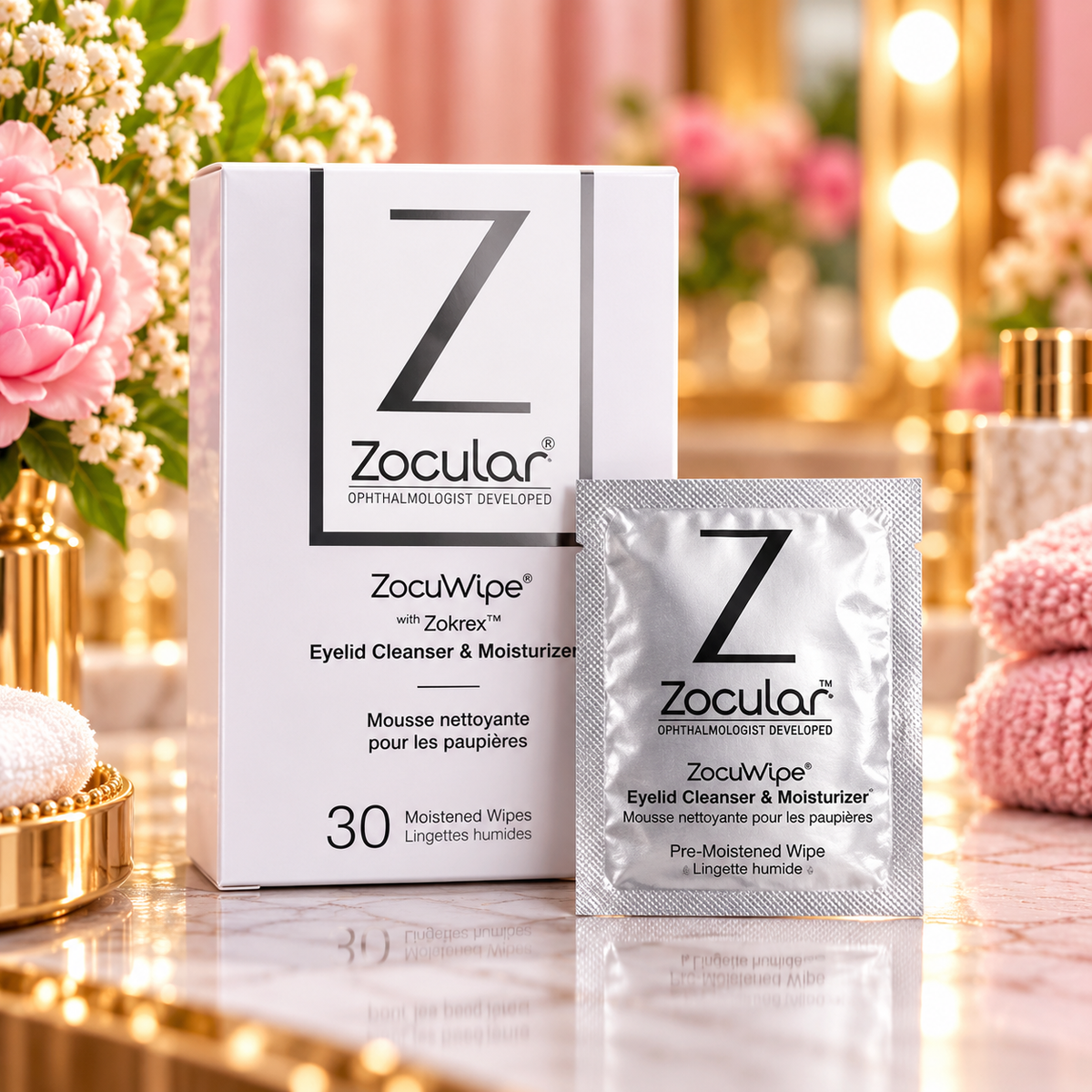 Zocular ZocuWipe eyelid cleansing wipes, 30 count